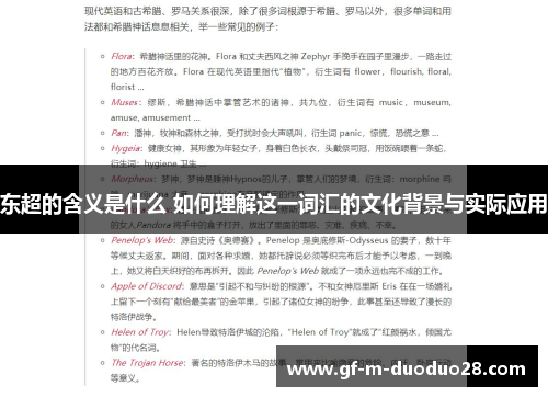 东超的含义是什么 如何理解这一词汇的文化背景与实际应用